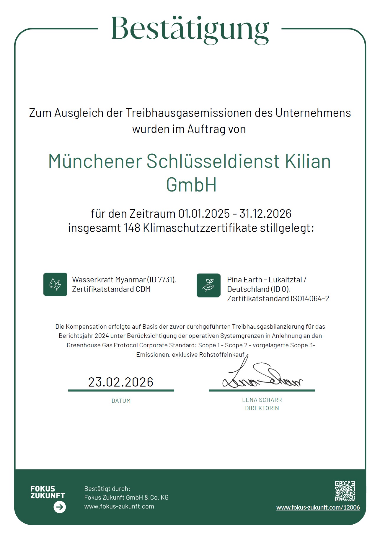 2025 MSD Klimaneutral Urkunde